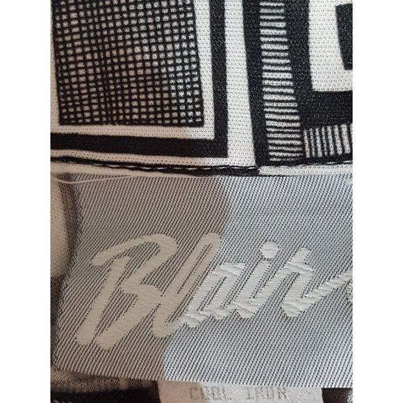Blair Womens Blouse 2XL Vintage Polyester Black White Button Up Short Sleeve Col - Picture 7 of 7